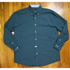 MEN'S GREEN & BLUE PLAID LONG SLEEVE BUTTON-UP - NAUTICA - SIZE 16